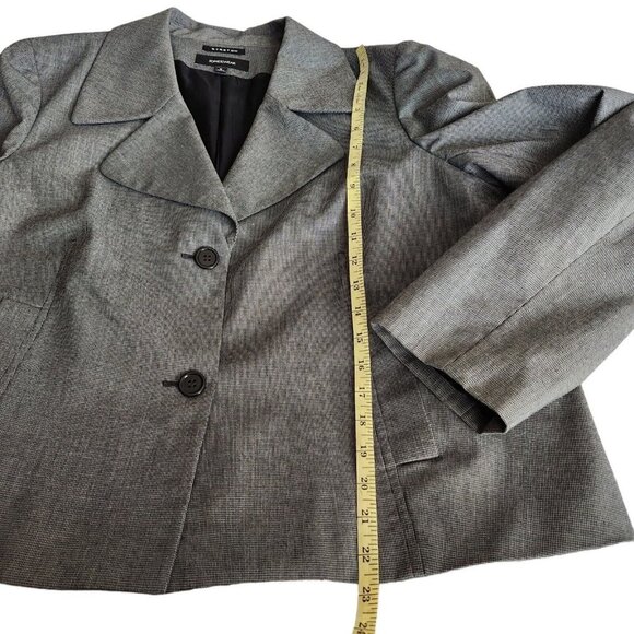 Jones New York Jones Wear‎ Cropped Blazer 16 Micro Check Black Gray Stretch - Picture 7 of 11